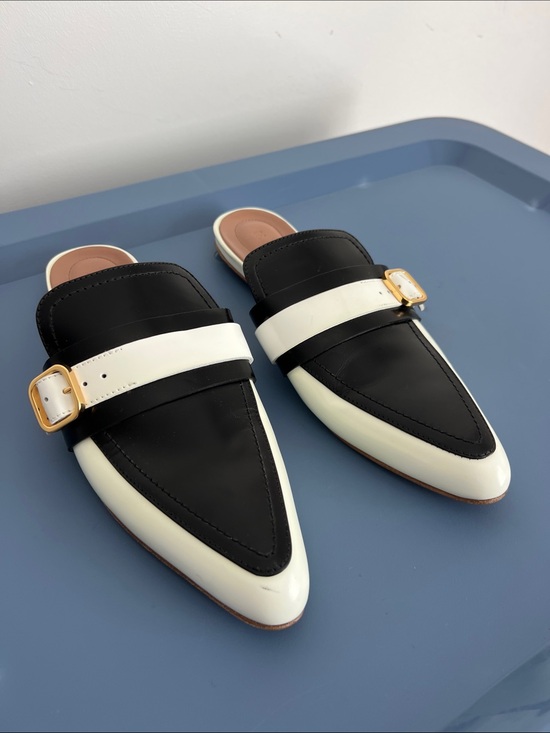 Marni Shoes - Marni leather backless pointed toe slip on sabot slides flats mules slippers 38